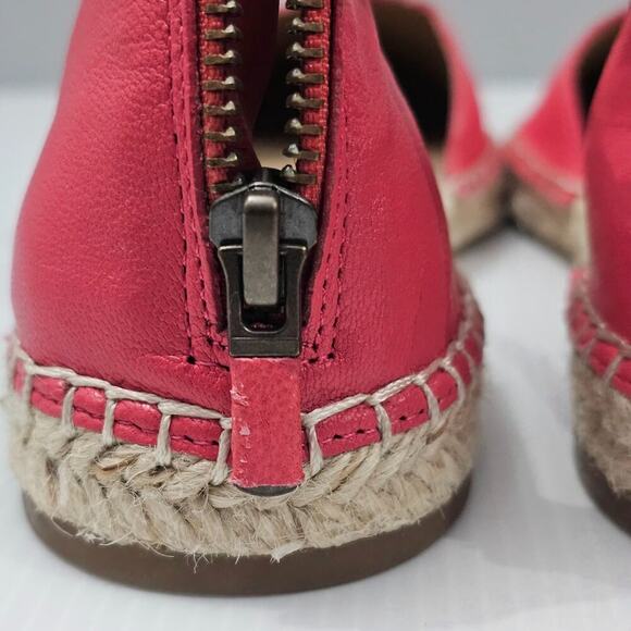 NEW Eileen Fisher Lala Espadrille Flat Watermelon Red Pink Leather Jute Size 8.5 - Picture 8 of 14